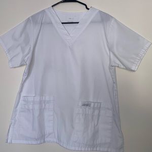 Landau white scrub top in size medium